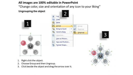 5 Stages Structure Diagram Of Hub And Its Spoke Business Plan PowerPoint Slides