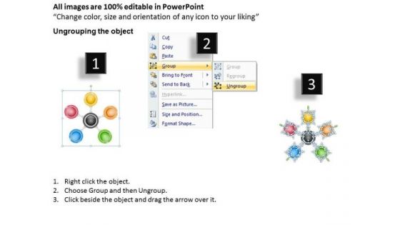 5 Stages Structure Diagram Of Hub And Its Spokes Retail Business Plan PowerPoint Templates