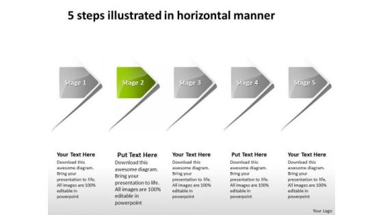 5 Steps Illustrated In Horizontal Manner Process Flow Charts Examples PowerPoint Templates