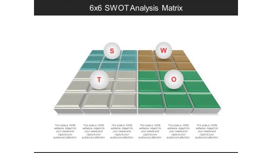 6X6 Swot Analysis Matrix Ppt PowerPoint Presentation Layouts Example File