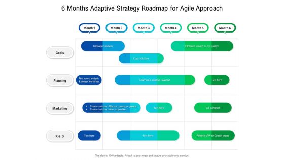 6 Months Adaptive Strategy Roadmap For Agile Approach Demonstration