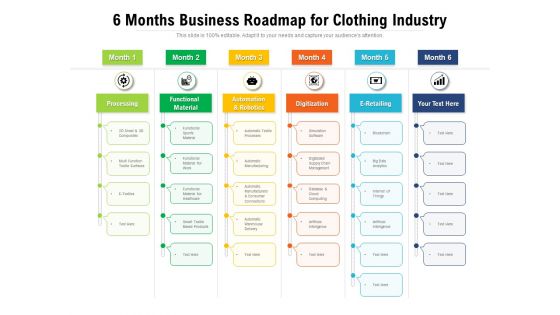 6 Months Business Processing Roadmap For Clothing Industry Introduction 6 Months Business Processing Roadmap For Clothing Industry Introduction