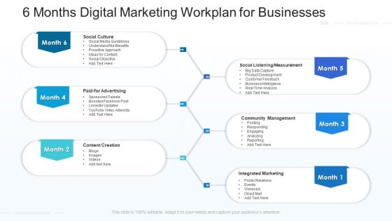 6 Months Digital Marketing Workplan For Businesses Template 6 Months Digital Marketing Workplan For Businesses Template