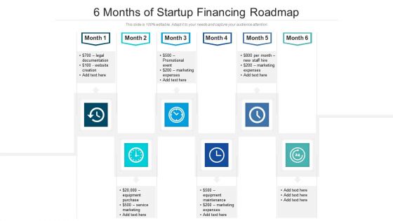 6 Months Of Startup Financing Roadmap Graphics 6 Months Of Startup Financing Roadmap Graphics