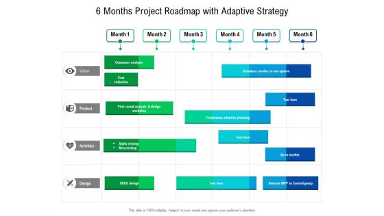 6 Months Project Roadmap With Adaptive Strategy Formats