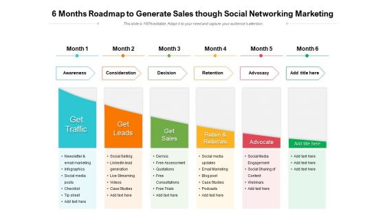 6 Months Roadmap To Generate Sales Though Social Networking Marketing Microsoft 6 Months Roadmap To Generate Sales Though Social Networking Marketing Microsoft