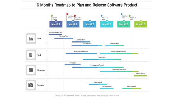 6 Months Roadmap To Plan And Release Software Product Infographics