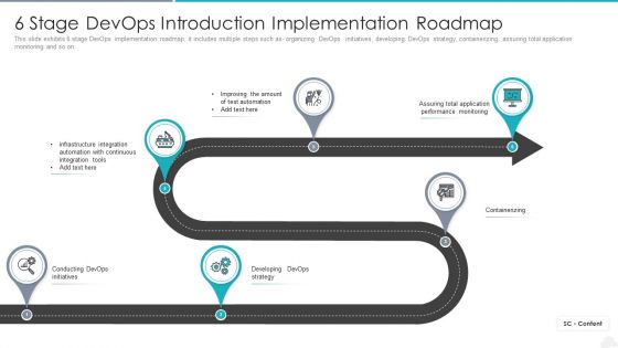 6 Stage Devops Introduction Implementation Roadmap Diagrams PDF