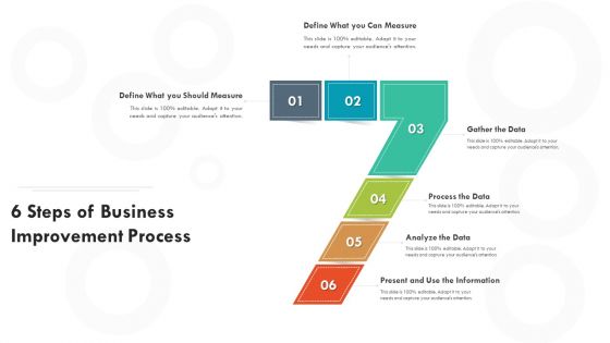 6 Steps Of Business Improvement Process Ppt PowerPoint Presentation File Samples PDF