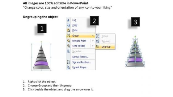 6 Colorful Levels Forming Pyramid Business Plan PowerPoint Templates