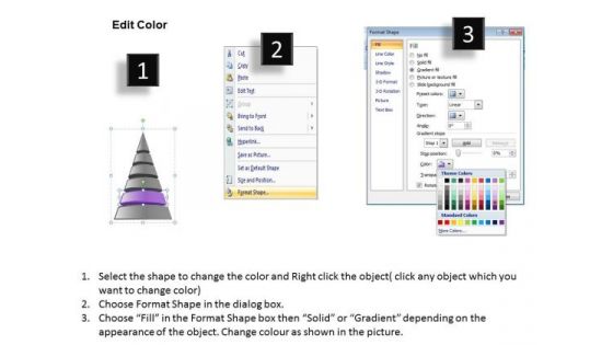 6 Colorful Levels Forming Pyramid Business Plan PowerPoint Templates