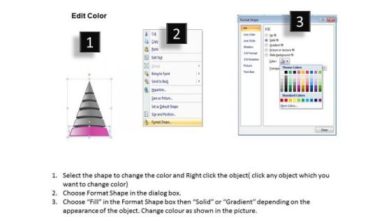 6 Colorful Levels Forming Pyramid Marketing Business Plan Outline PowerPoint Slides