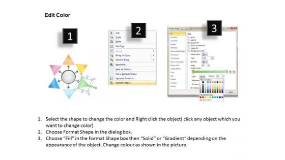 6 Converging Issues Representing Single Process Circular Motion Chart PowerPoint Templates