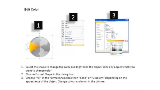 6 Piece Circles Each Piece Separate PowerPoint Slides And Ppt Diagram Templates