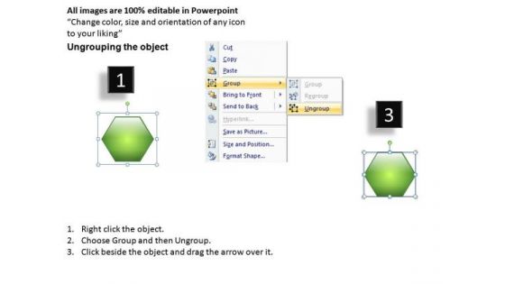 6 Stage Hexagon Innovation Process With PowerPoint Slides And Ppt Diagram Templates