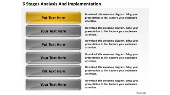 6 Stages Analysis And Implementation Ppt Business Plan Program PowerPoint Templates
