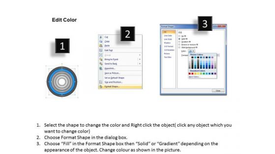 6 Stages Circular Concentric Circles Business Agenda Plan PowerPoint Templates