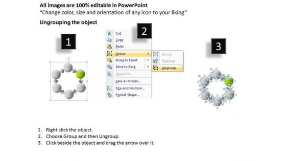 6 Stages Circular Resource Allocation Chart Business Plan Outline Template PowerPoint Slides