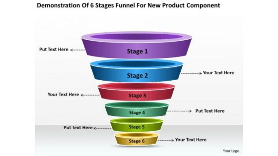6 Stages Funnel For New Product Component Ppt Business Plans Templates PowerPoint