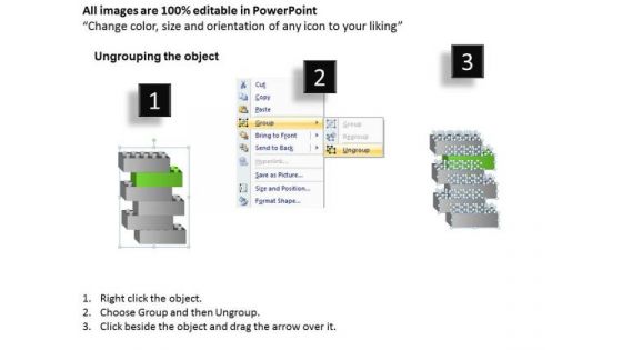 6 Stages Layered Process Model Plan For Business PowerPoint Templates
