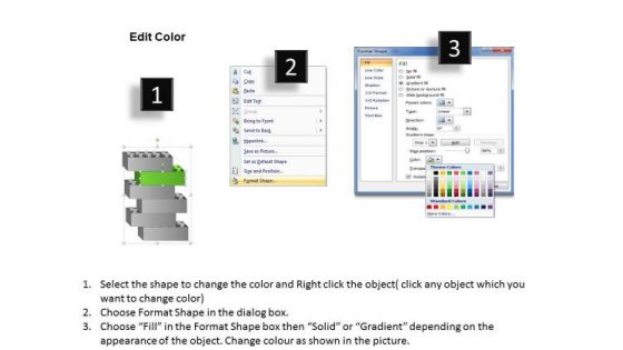 6 Stages Layered Process Model Plan For Business PowerPoint Templates
