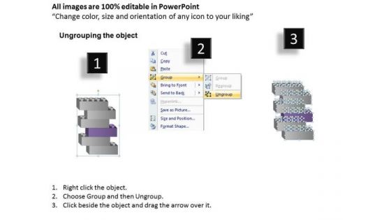 6 Stages Layered Process Model Standard Business Plan PowerPoint Templates