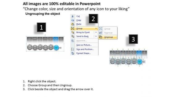 6 Stages Linear Process Diagram With Gates PowerPoint Slides Ppt Templates