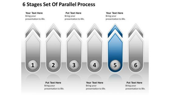 6 Stages Set Of Parallel Process Bar Business Plan Template PowerPoint Templates