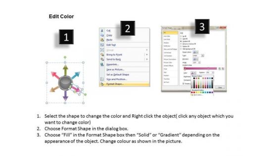6 Steps Converging And Diverging Flow Chart Relative Cycle Arrow PowerPoint Slides