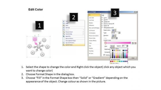 6 Steps Converging Arrows To Center Point Circular Flow Process Chart PowerPoint Slide