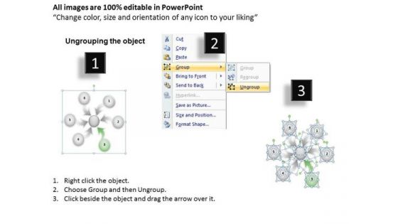 6 Steps Converging Arrows To Center Point Cycle Diagram PowerPoint Template