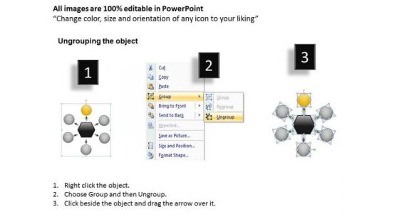 6 Steps Linear Flow Business Process Circle Relative Circular Arrow PowerPoint Slides