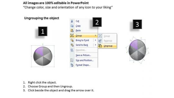 6 Steps Pie Chart Process Business Plan Worksheet PowerPoint Templates
