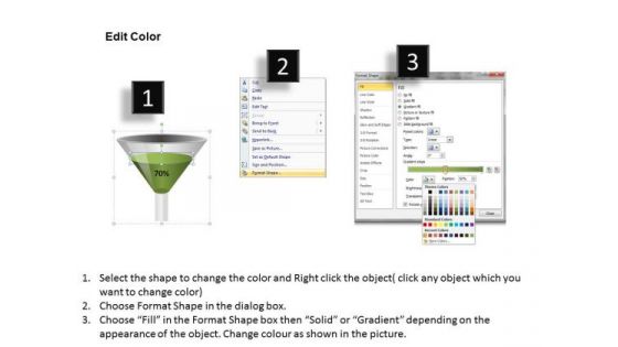 70 Percent 3d Funnel Diagrams For PowerPoint Templates