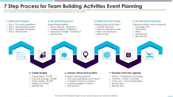 7 Step Process For Team Building Activities Event Planning Background PDF 7 Step Process For Team Building Activities Event Planning Background PDF