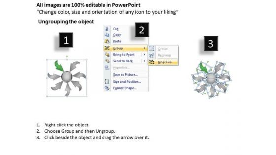 7 Arrows Converging Towards Single Task Process Cycle Motion Network PowerPoint Templates
