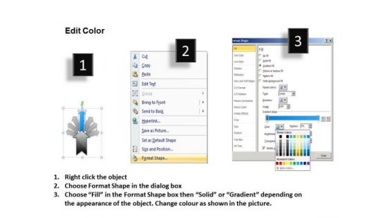 7 Arrows Diverging Representing Process Model Circular Chart PowerPoint Templates