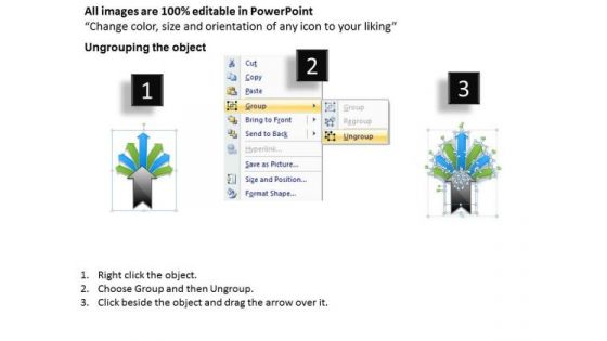 7 Arrows Diverging Representing Process Model Circular Layout Network PowerPoint Slides