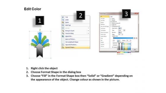 7 Arrows Diverging Representing Process Model Circular Layout Network PowerPoint Slides