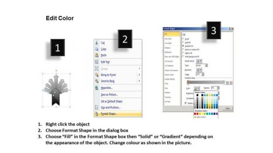 7 Arrows Diverging Representing Process Model Pie Diagram PowerPoint Templates