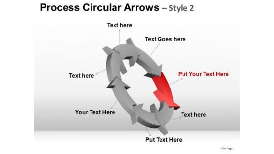 7 Stage Process Circular Arrows PowerPoint Templates