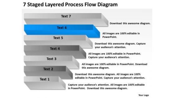 7 Staged Layered Process Flow Diagram Ppt Steps To Writing Business Plan PowerPoint Templates