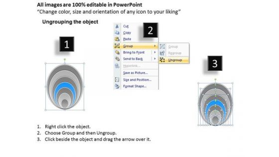 7 Stages Concentric Flow Model Business Development Plan Template PowerPoint Slides