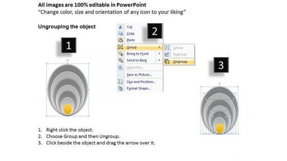 7 Stages Concentric Flow Model Business Plans For Start Ups PowerPoint Templates
