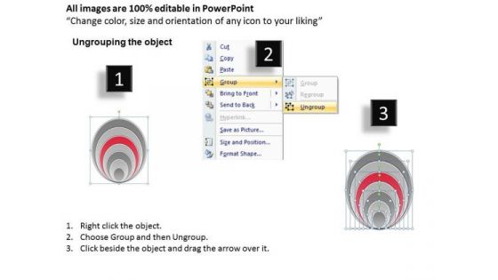 7 Stages Concentric Flow Model Designing Business Plan PowerPoint Templates