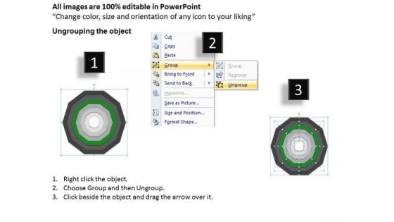 7 Stages Concentric Proces System Business Plans PowerPoint Templates