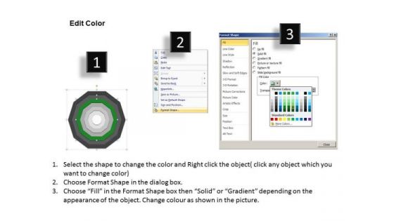 7 Stages Concentric Proces System Business Plans PowerPoint Templates