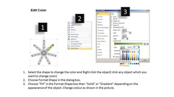 7 Stages Diverging Arrows Schematic Diagram Charts And Networks PowerPoint Slide