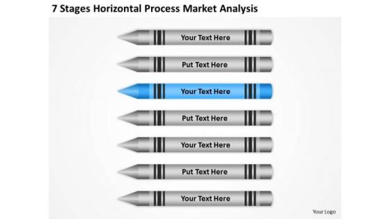 7 Stages Horizontal Process Market Analysis Ppt Business Plan PowerPoint Slides