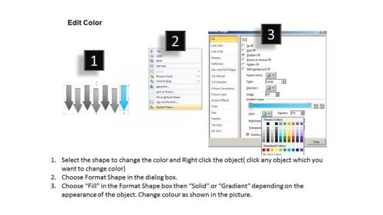 7 Stages Parallel Arrow Program Instructions Commerce Business Plan PowerPoint Templates